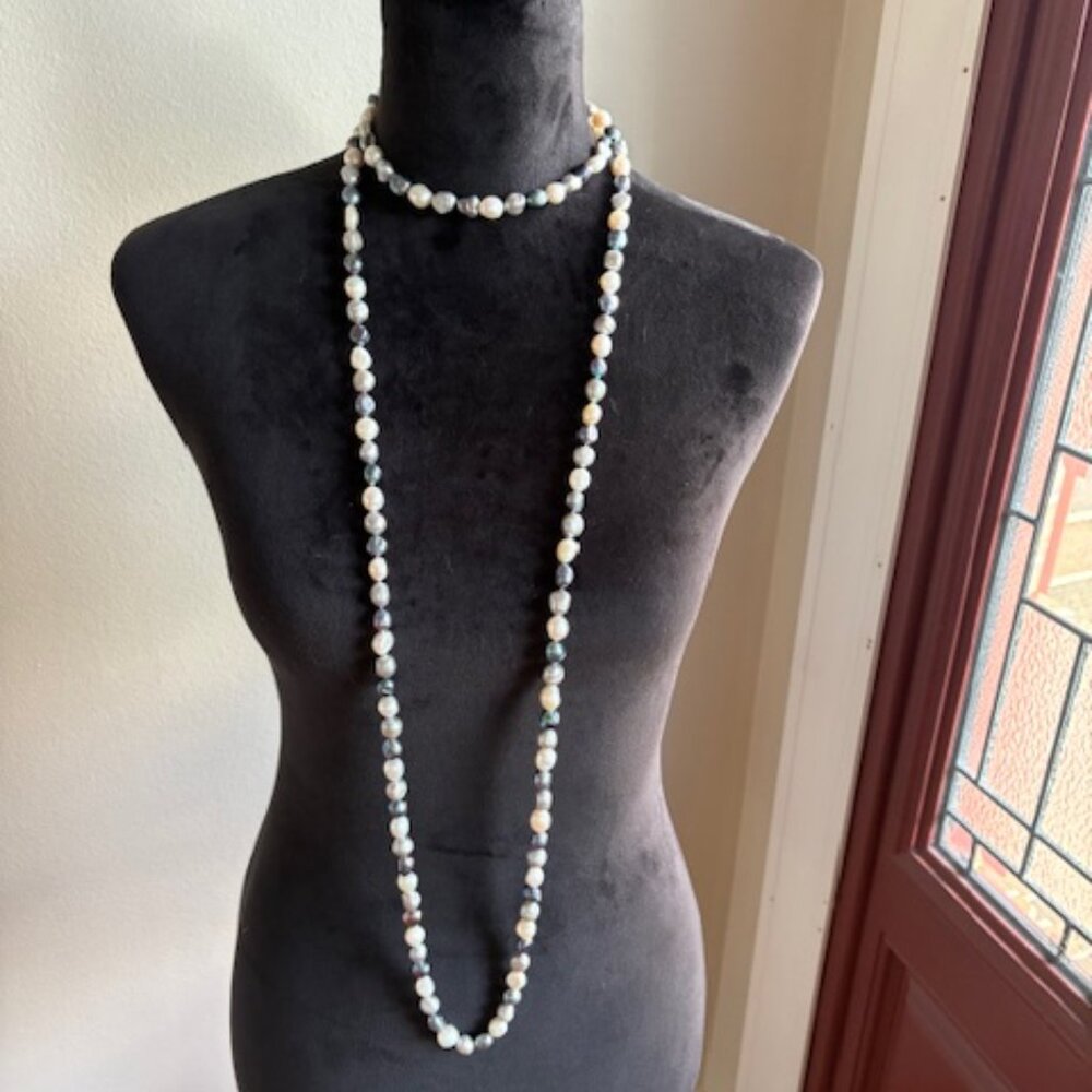 Ross + Simons Cultured Pearl Endless Necklace - Picture 2 of 5